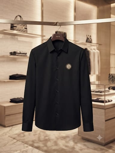 Premium Dior black full sleeve Crush cotton shirt for men
