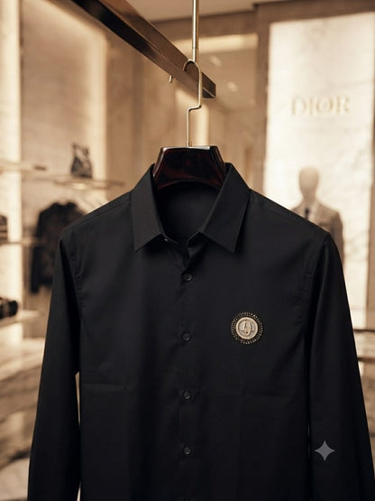 Dior men's black premium Crush cotton regular fit shirt
