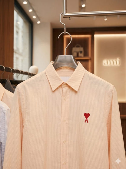 Premium AMI Paris peach full sleeve cotton shirt for men

