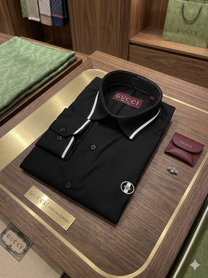 Gucci black designer cotton shirt for office wear and business casual styling
