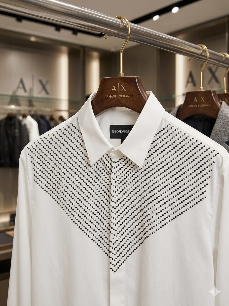 Premium Emporio Armani white designer shirt for men with imported Japanese fabric
