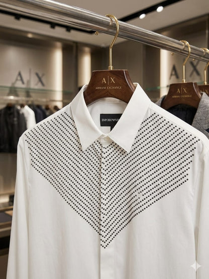 Premium Emporio Armani white designer shirt for men with imported Japanese fabric
