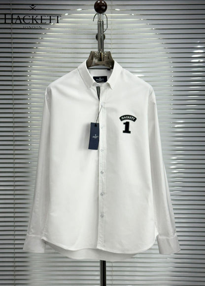 Premium Hackett London white full sleeve cotton shirt for men
