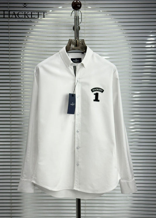 Premium Hackett London white full sleeve cotton shirt for men
