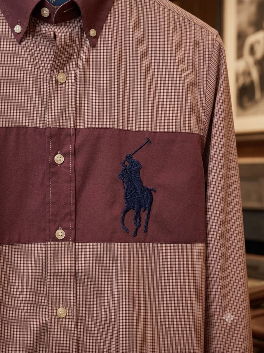 Ralph Lauren magenta pink designer cotton shirt for office wear and business casual styling
