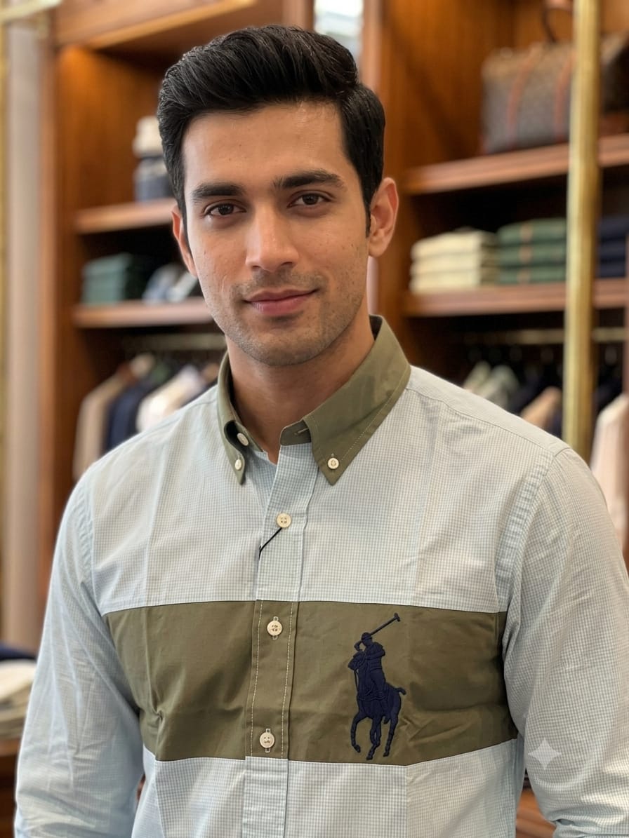 Ralph Lauren light mint designer cotton shirt for smart casual and office wear
