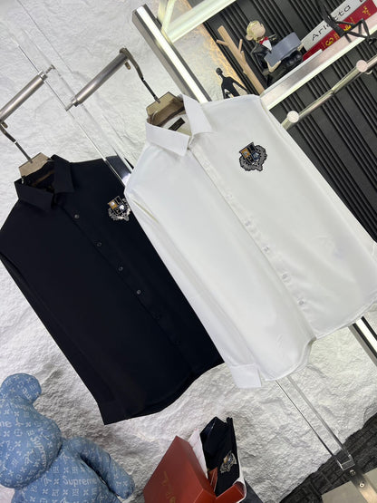 Loro Piana premium regular fit shirts in white and navy made from imported Japanese fabric
