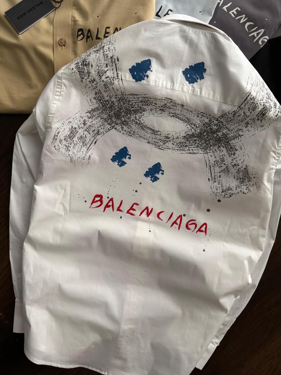 Balenciaga premium regular fit shirts in White made from Raymond fabric.
