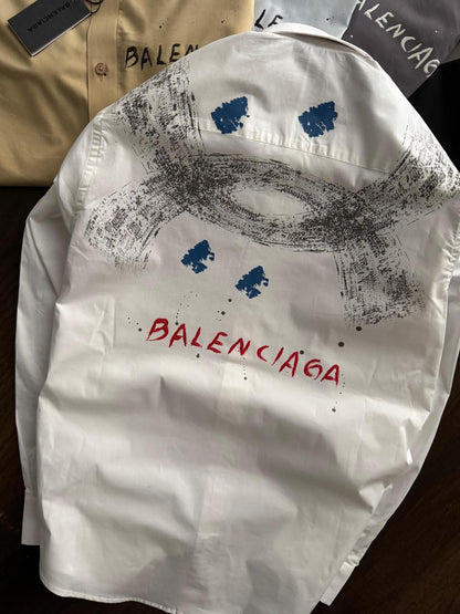 Balenciaga premium regular fit shirts in White made from Raymond fabric.
