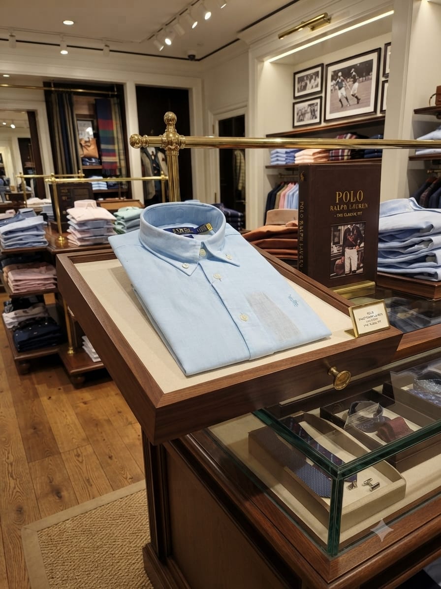 Ralph Lauren sky blue designer regular fit shirt for office wear and business casual styling
