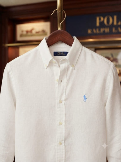 Ralph Lauren white designer regular fit shirt for office wear and business casual styling
