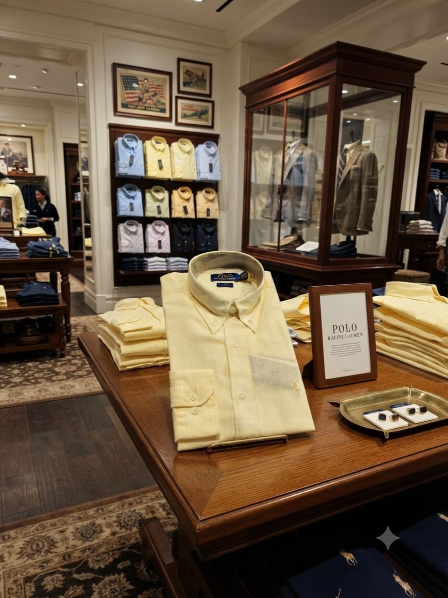 Luxury Lacoste yellow cotton twill shirt with embroidered front logo