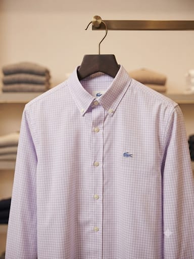 Lacoste Lilac designer regular fit shirt for office wear and business casual styling
