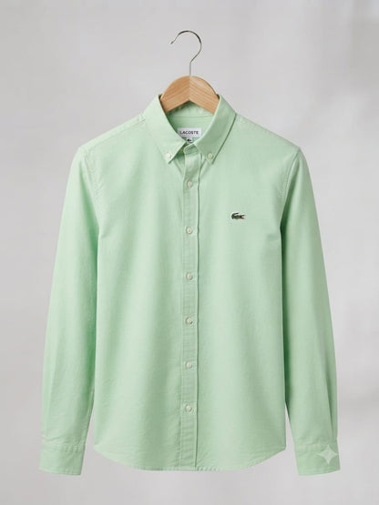 Lacoste mint green regular fit cotton twill shirt for men
