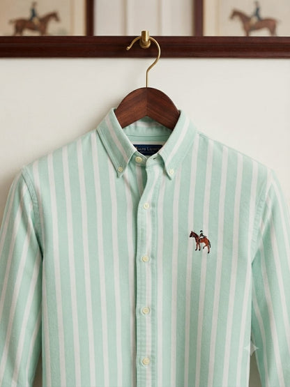 Ralph Lauren mint green regular fit cotton twill shirt for men
