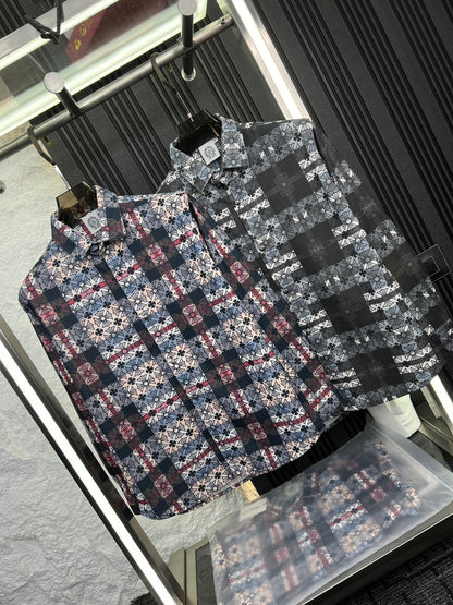 Chrome Hearts premium printed regular fit shirts in red and black with imported logo buttons
