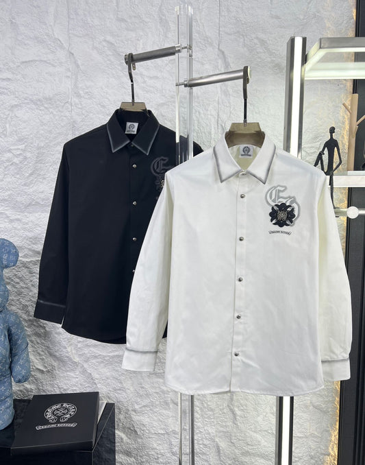 Chrome Hearts Inspired Twill Washed Shirt for Men FASHION MYST