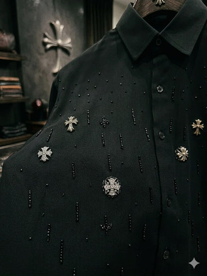 Premium Chrome Hearts green regular fit casual shirt
