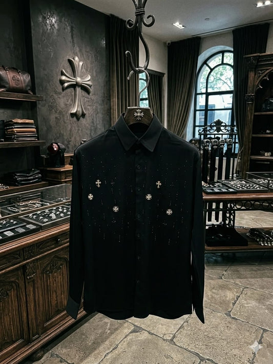 Chrome Hearts green premium Japanese fabric shirt for men
