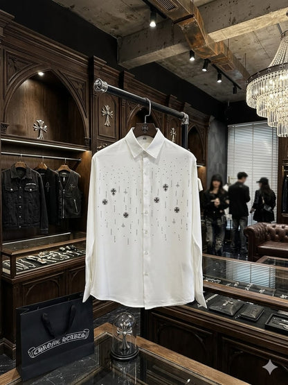 Chrome Hearts white luxury shirt for office wear and business casual styling