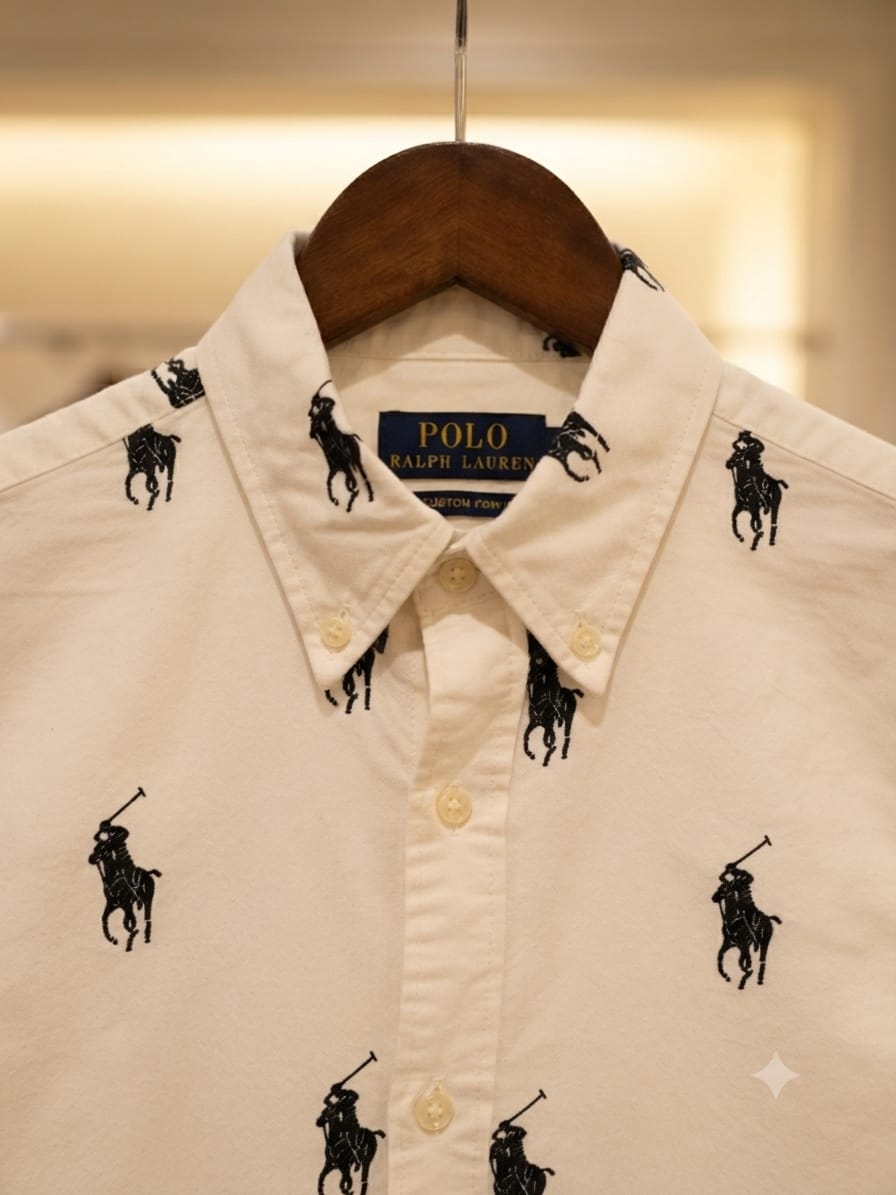 Men's Ralph Lauren beige designer regular fit shirt
