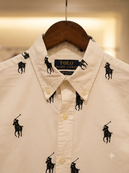 Men's Ralph Lauren beige designer regular fit shirt
