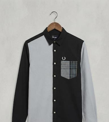 Fred Perry grey cotton twill regular fit shirt for men
