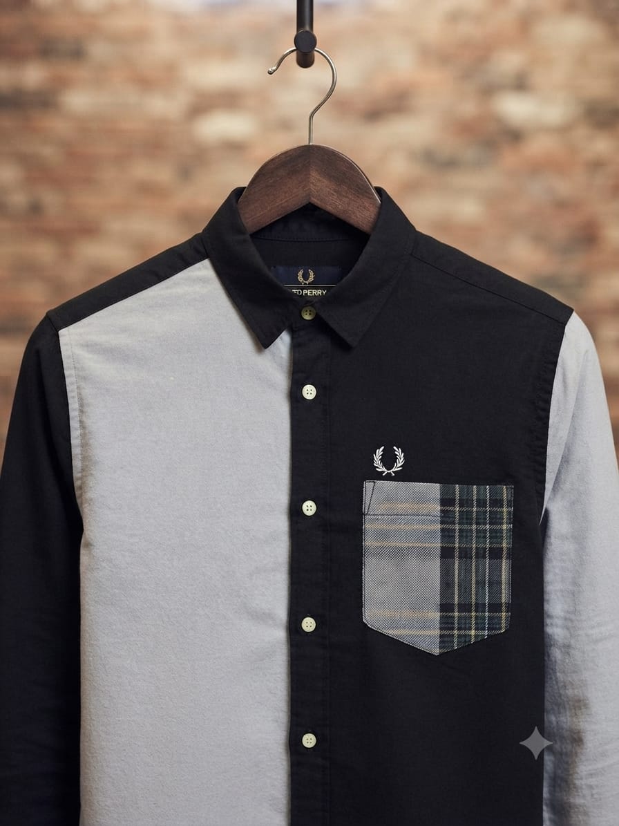 Fred Perry grey regular fit shirt for everyday premium fashion