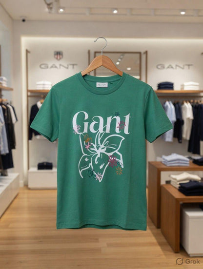 Premium GANT teal green cotton Lycra T-shirt
