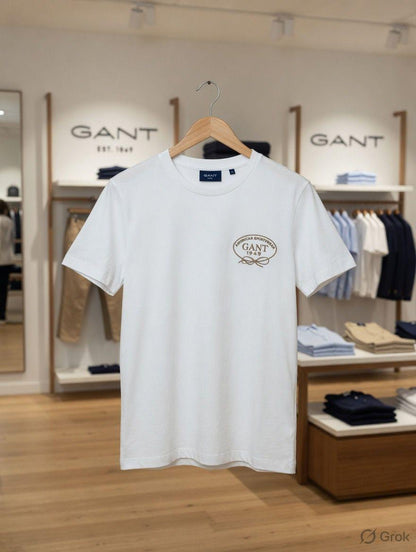 Premium GANT white cotton Lycra T-shirt
