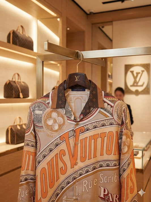 Louis Vuitton beige premium cotton viscose shirt for office wear and smart casual styling
