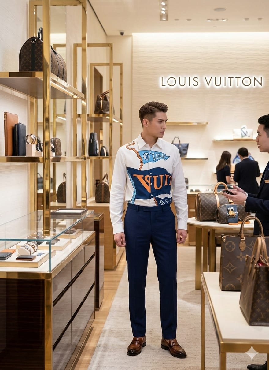 Louis Vuitton white premium cotton shirt for office wear and smart casual styling
