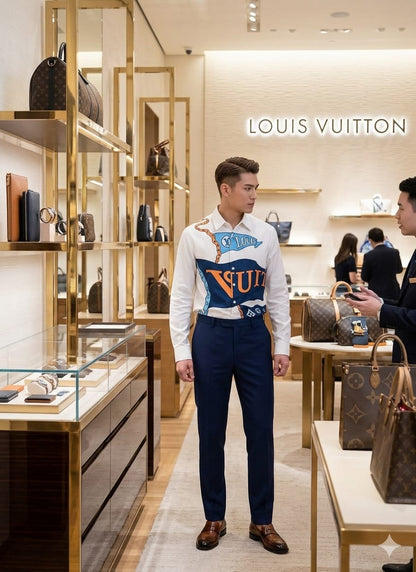 Louis Vuitton white premium cotton shirt for office wear and smart casual styling
