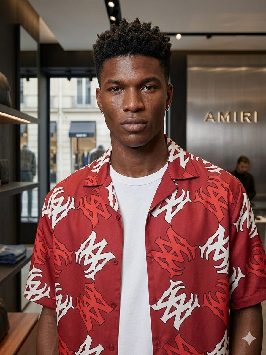 Amiri red premium imported Japanese fabric shirt
