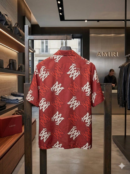 Men's Amiri red regular fit Cuban collar shirt
