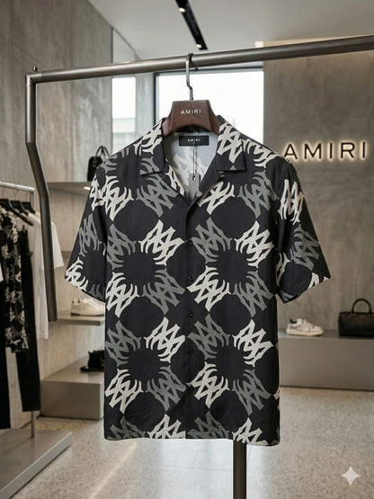 Amiri black Cuban collar shirt for men
