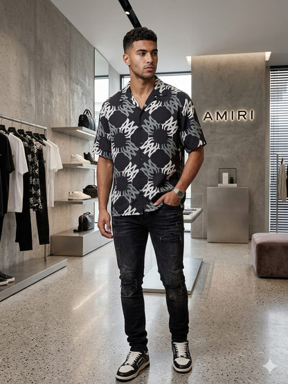 Amiri black premium imported Japanese fabric shirt

