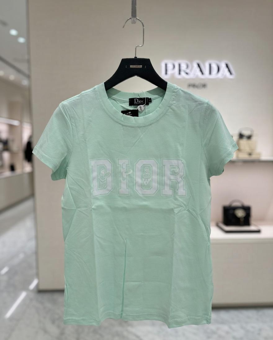 Women's Dior light green regular fit designer T-shirt
