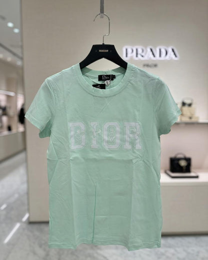 Women's Dior light green regular fit designer T-shirt
