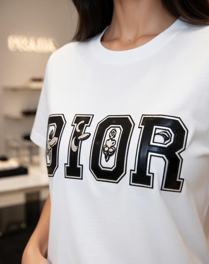 Dior white luxury casual women's tee
