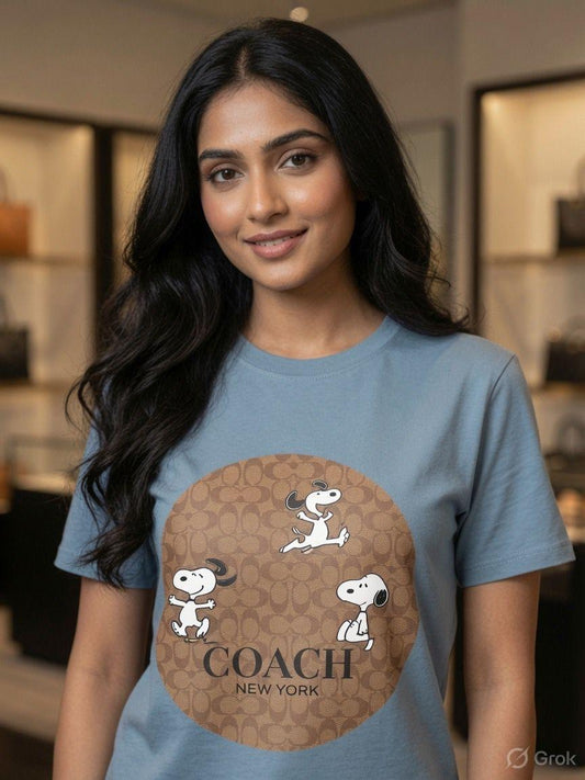 COACH teal blue western women's wear clothing tee
