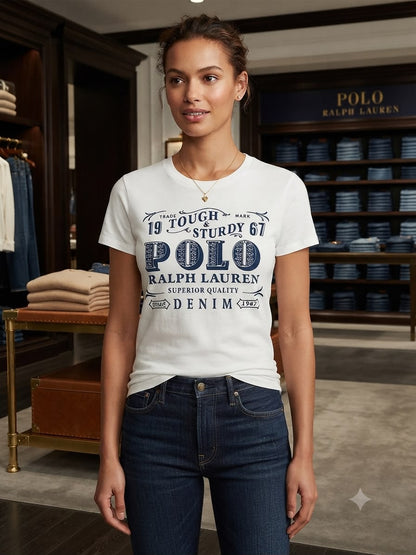 White women's wear Ralph Lauren relaxed fit t shirt