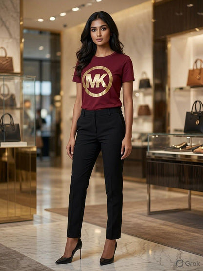 Premium wine women's t shirt with special embroidery