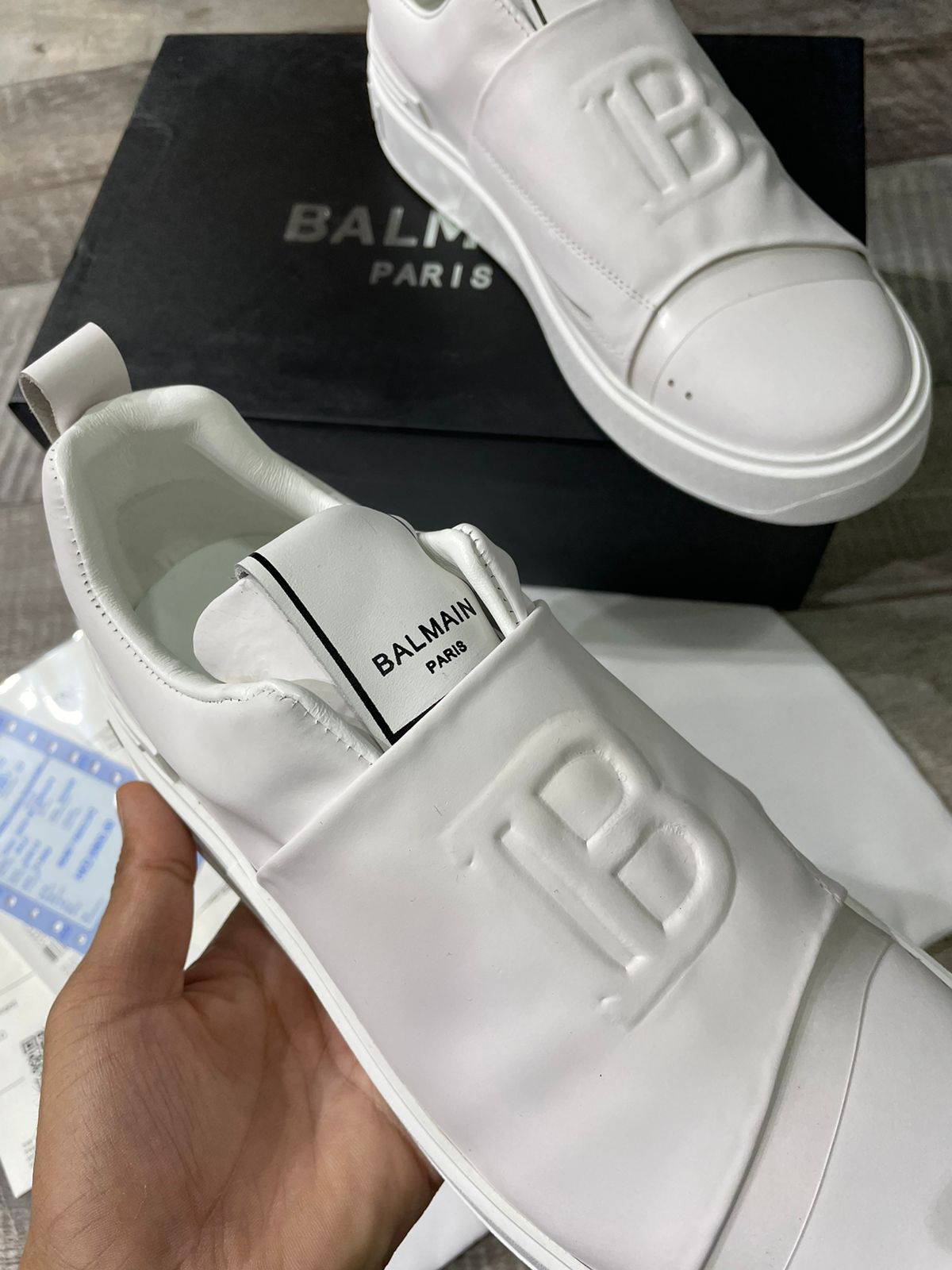 BALMAIN PARIS B COURT LEATHER SNEAKERS FASHION MYST
