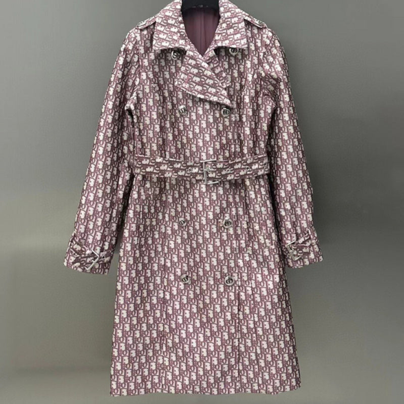 Christian Dior Vintage Trotter Monogram Trench Coat For Women