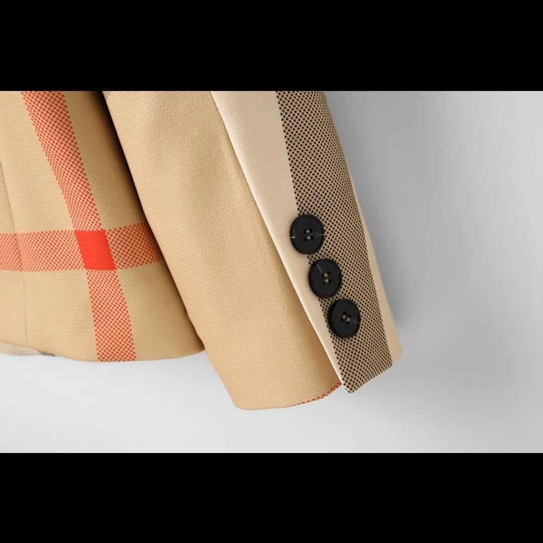 BURBERRY || Check Wool-Cotton Jacquard Tailored Jacket Blazer