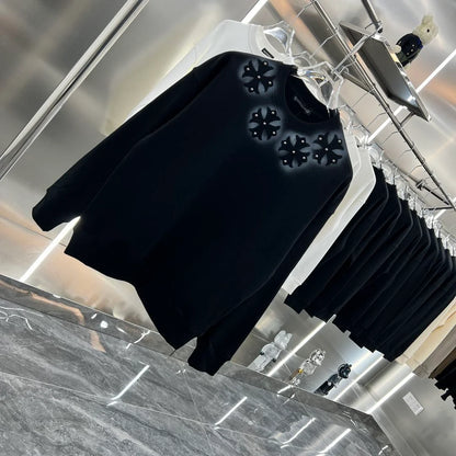 CHROME HEARTS || Black Embellished Crewneck Sweatshirt - FASHION MYST 