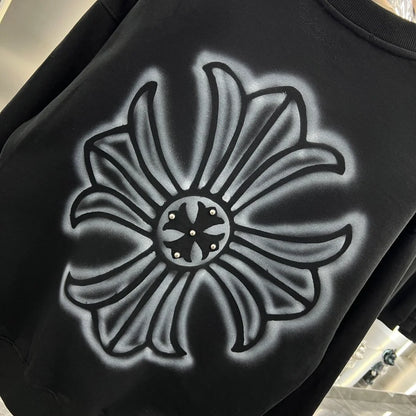 CHROME HEARTS || Black Embellished Crewneck Sweatshirt - FASHION MYST 