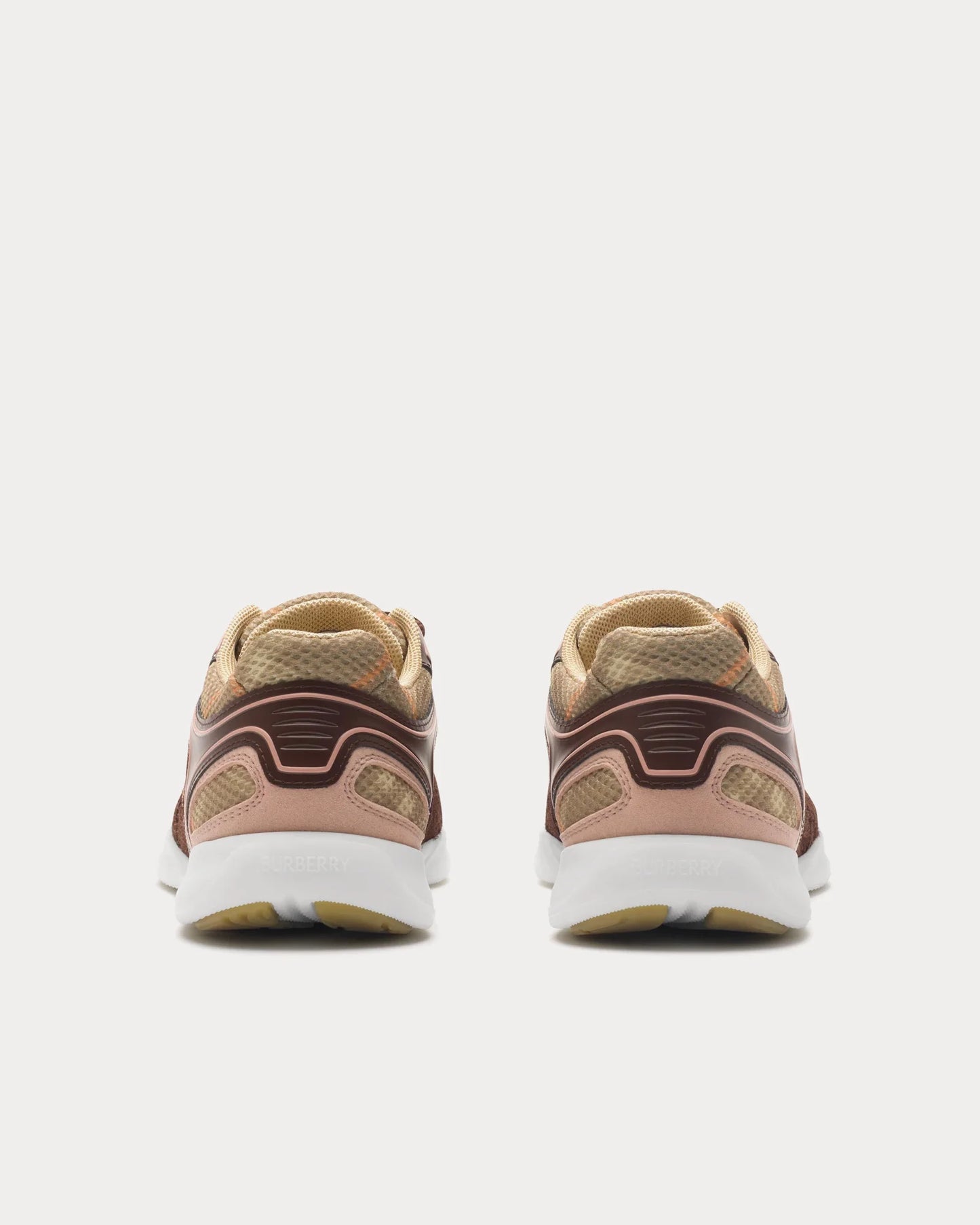 BURBERRY ||  Mesh and Leather Low-Top Sneakers with Vintage Check Broom