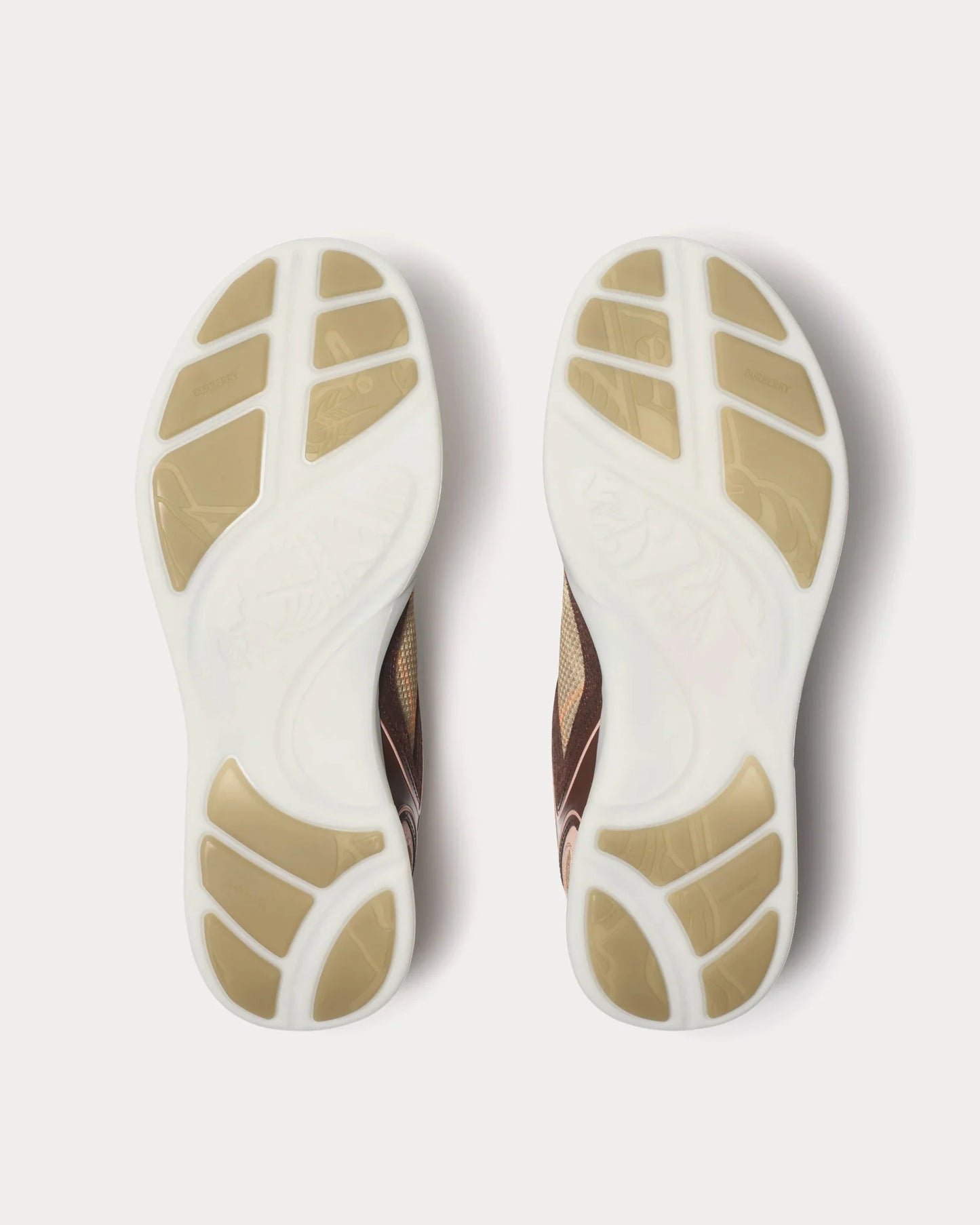 BURBERRY ||  Mesh and Leather Low-Top Sneakers with Vintage Check Broom